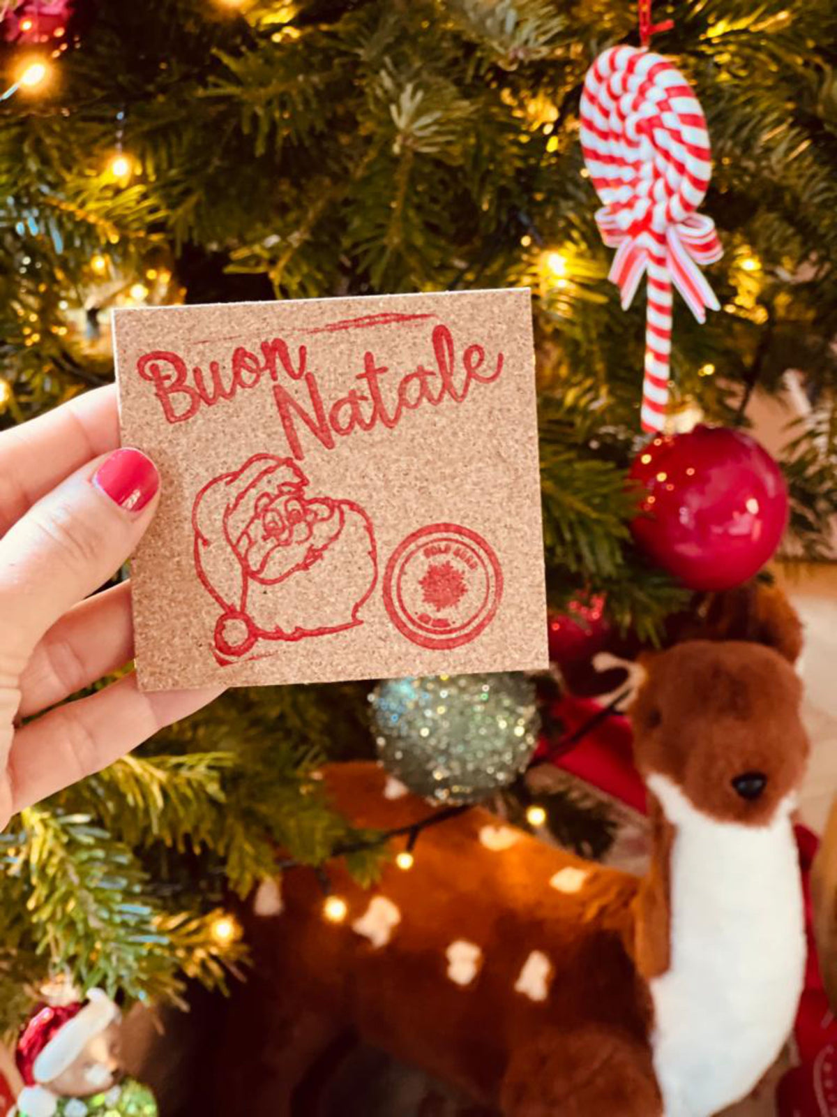 Tovaglietta di Natale in sughero personalizzata per Babbo Natale