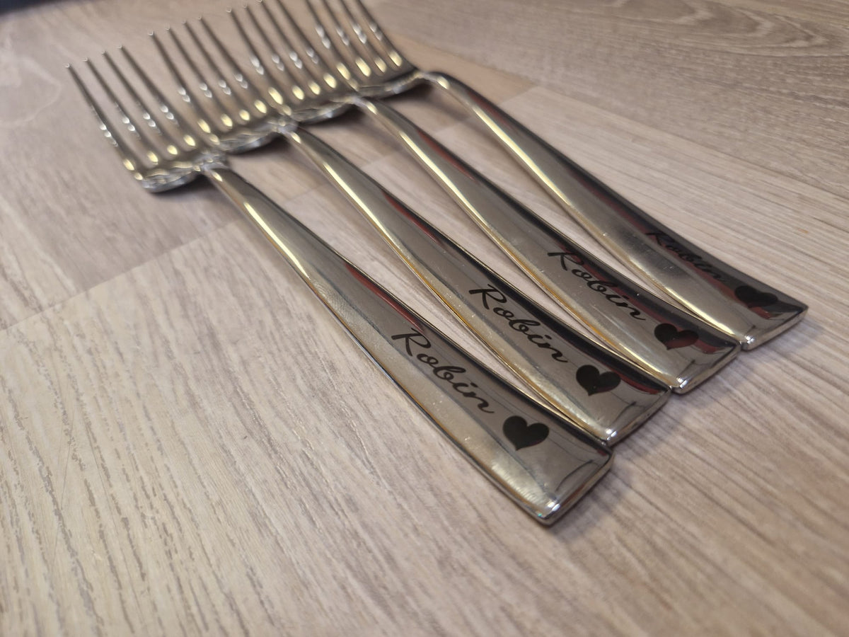 Forchetta in Acciaio Inox Premium  da personalizzare con testo