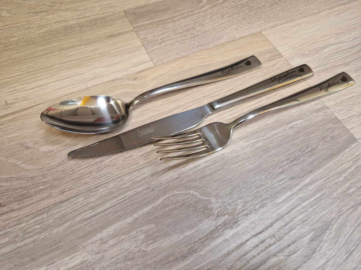 Set Posate in Acciaio Inox Premium da personalizzare con testo