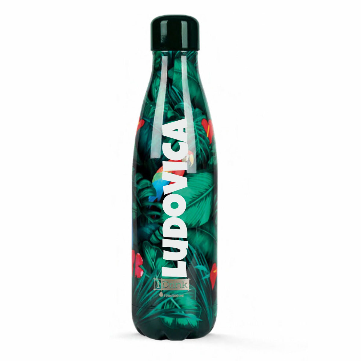 I-DRINK Borraccia termica Personalizzabile PAPPAGALLI TROPICALI 500ml