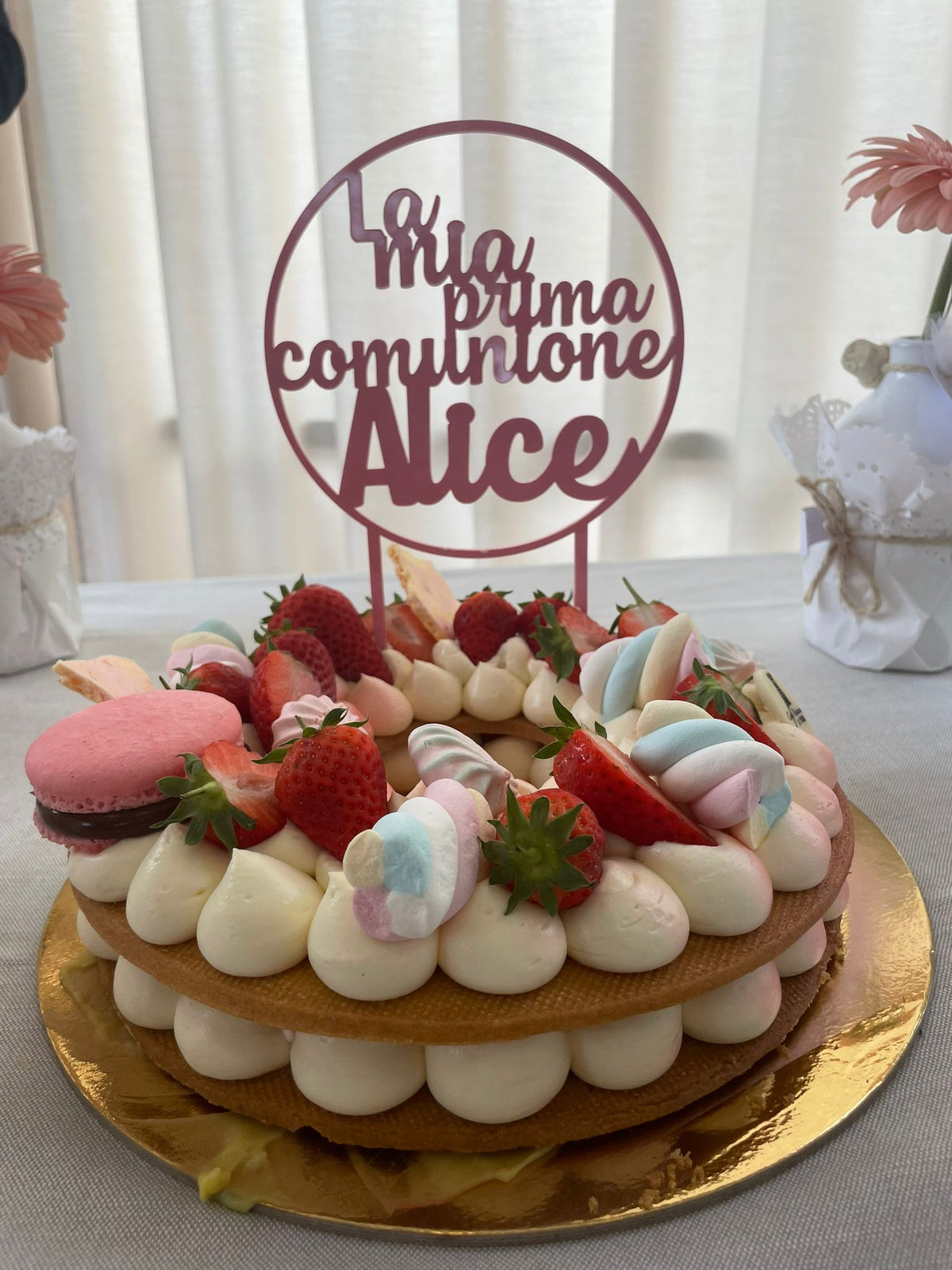 Cake Topper LA COMUNIONE DI per Torta Personalizzabile