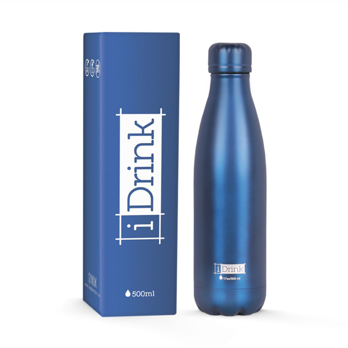 I-Drink Borraccia termica Personalizzabile BLU POSSENTE metallizzato 500ml