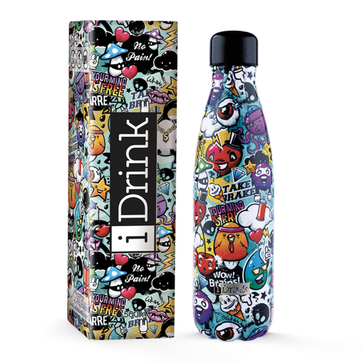 I-Drink Borraccia termica Personalizzabile GRAFFITI (350ml,500ml,750ml,1000ml)