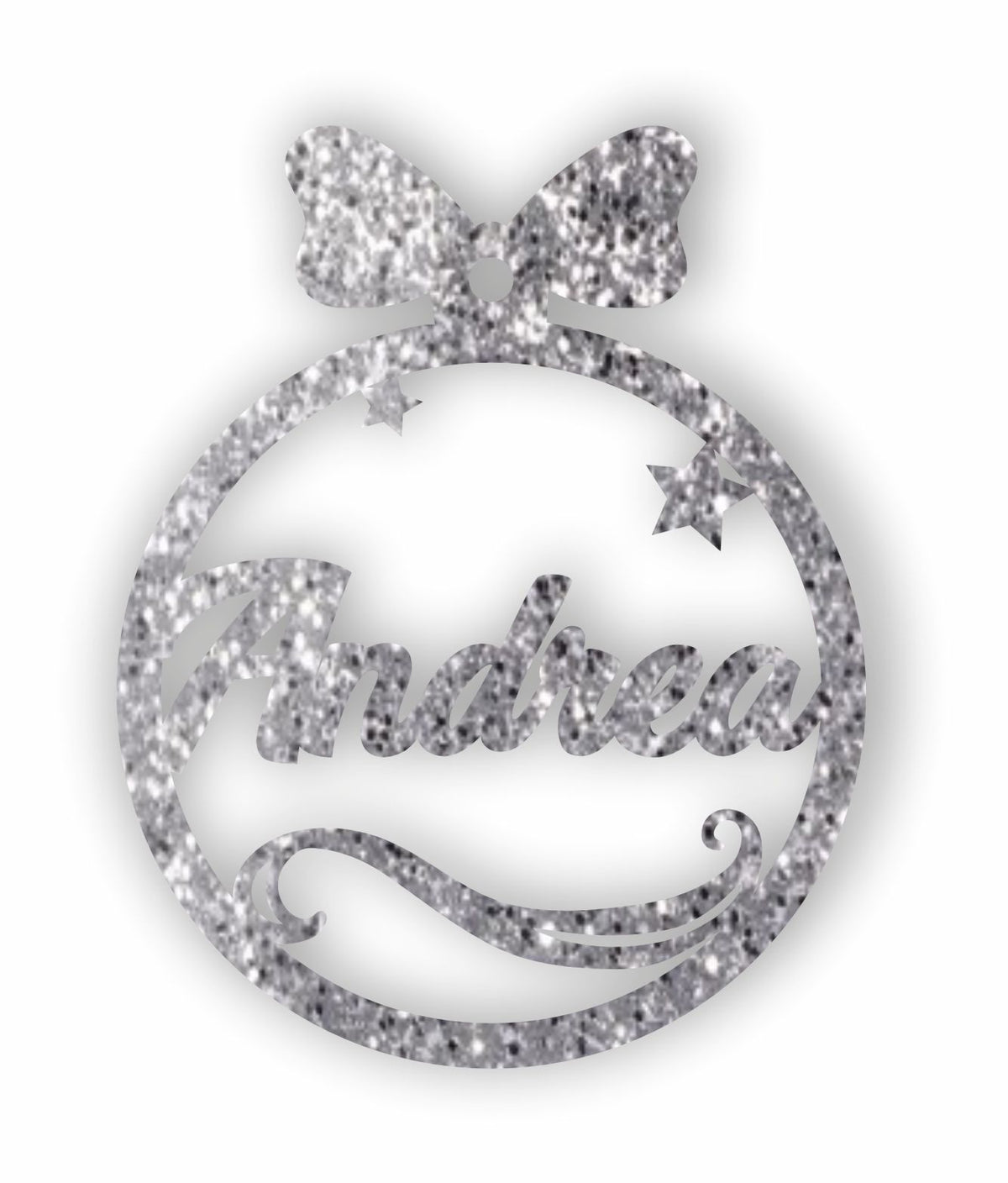 Pallina di natale Glitter Argento da personalizzare