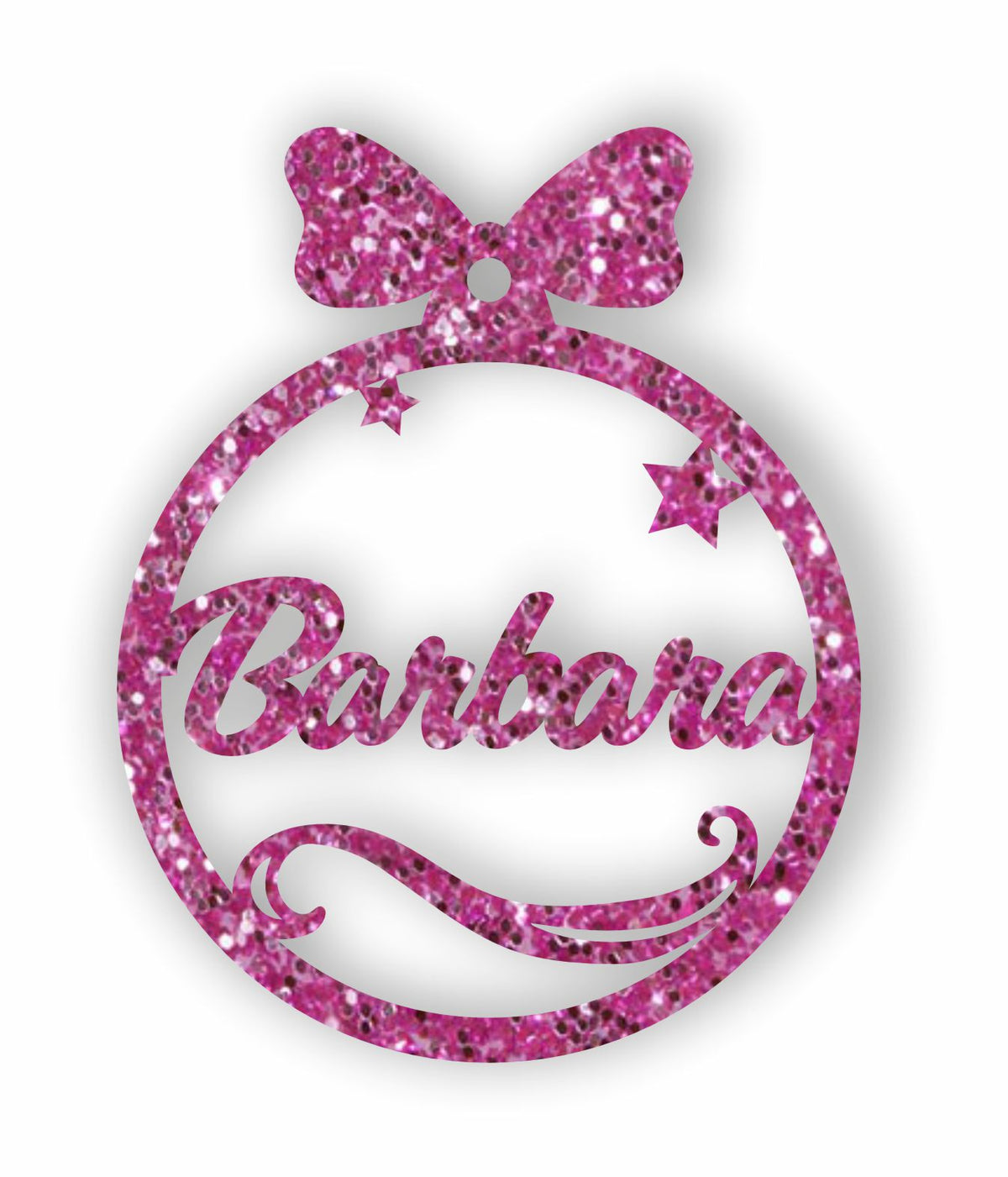 Pallina di natale Glitter Rosa da personalizzare