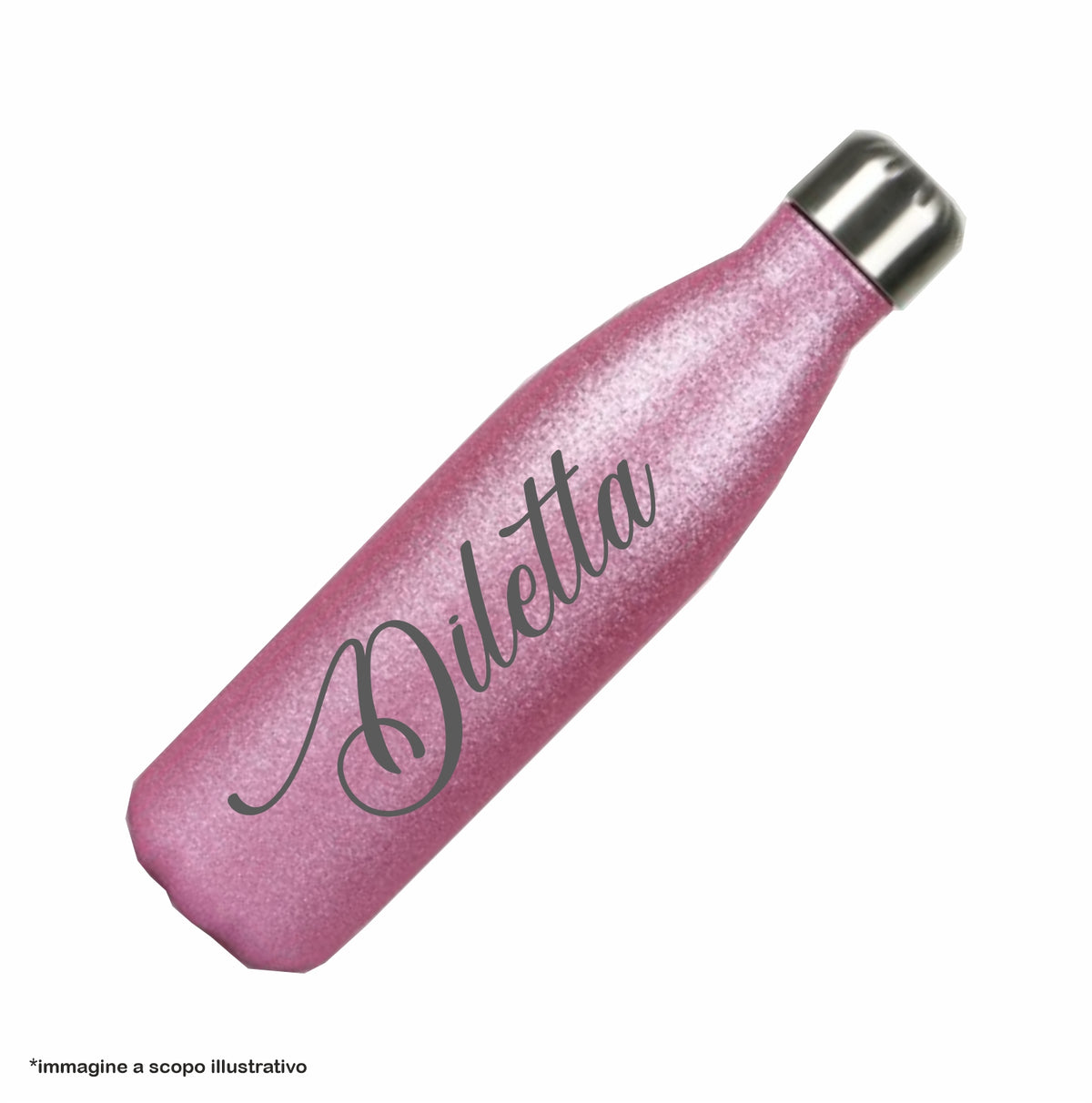 Borraccia Termica Glitter Rosa Personalizzata 500 ml