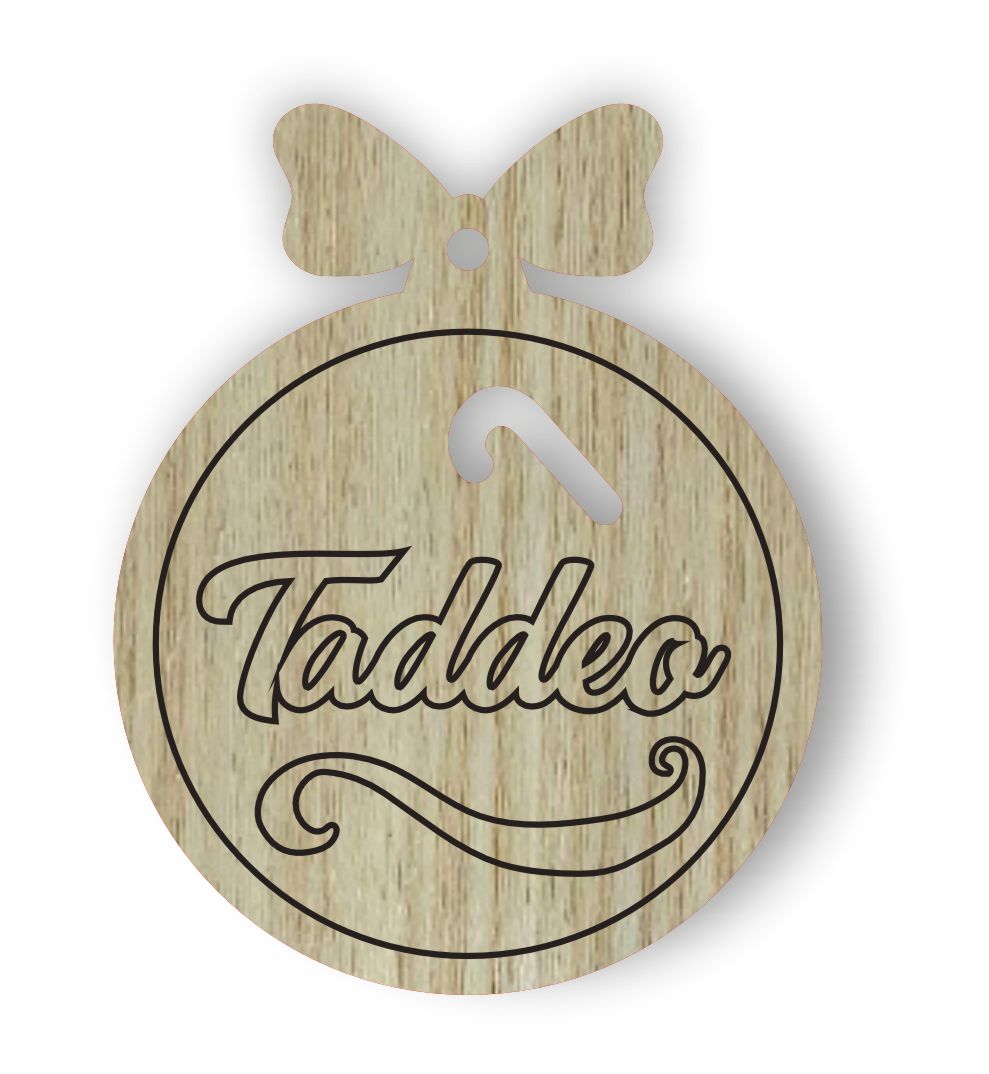Pallina di natale Legno Chiaro Incisa da personalizzare