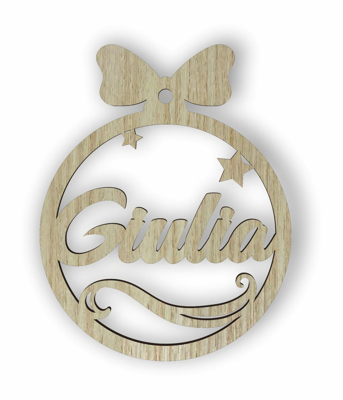 Pallina di natale Legno chiaro Intaglio da personalizzare